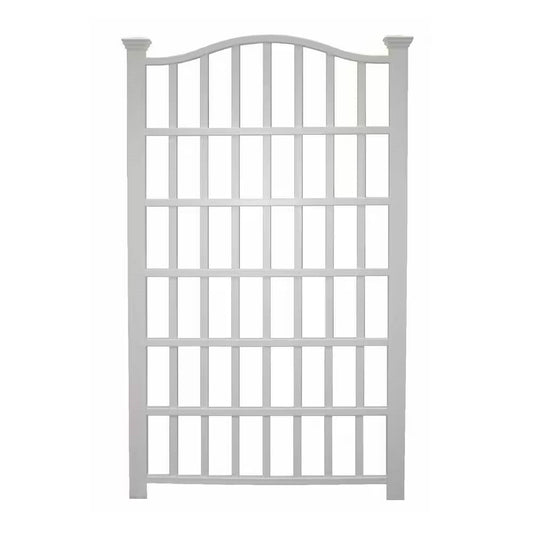 Large 8-Ft x 4.5-Ft Outdoor White Vinyl Garden Trellis Privacy Screen