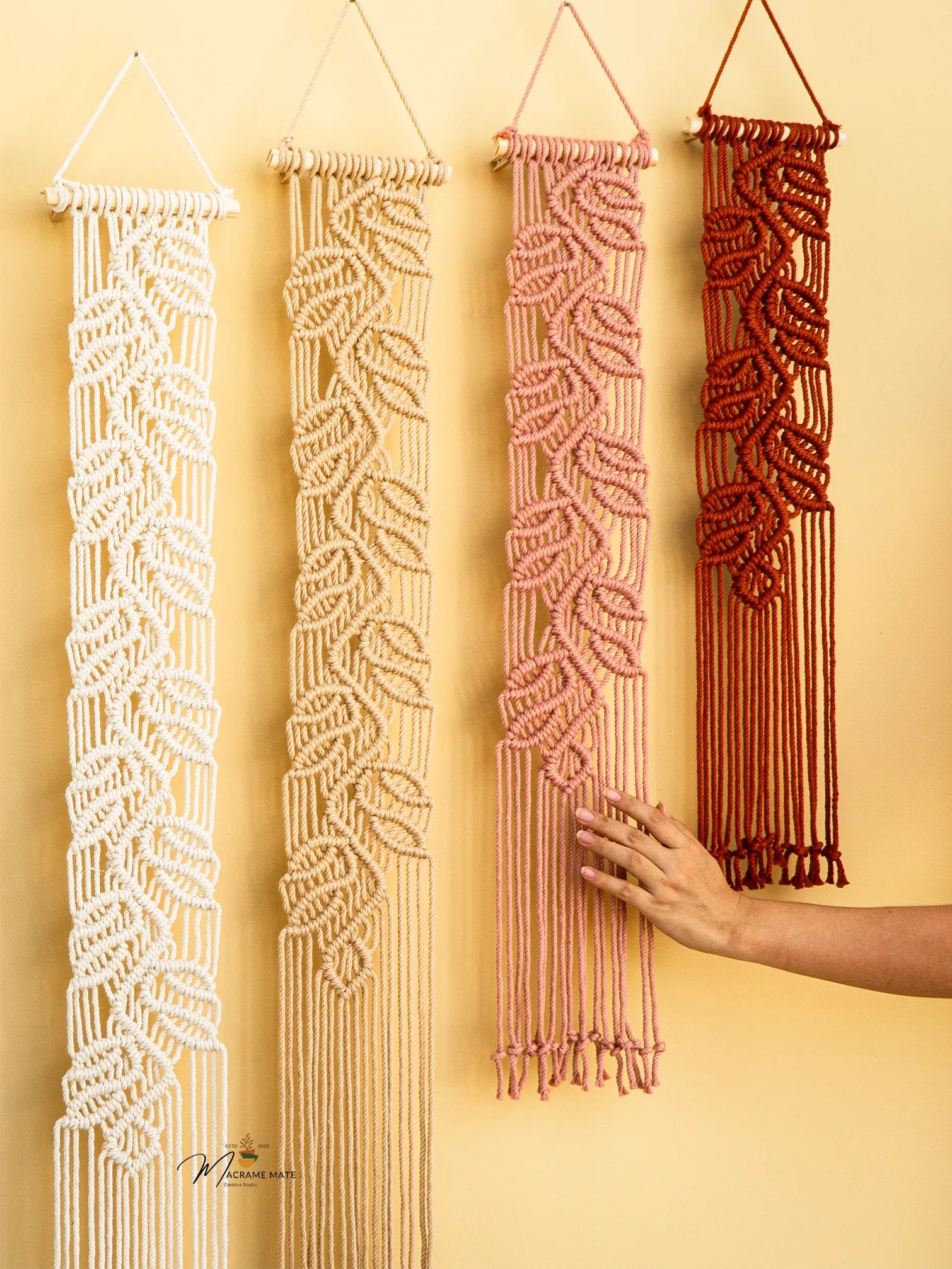 Vela Blue Pink Macrame Wall Hangings