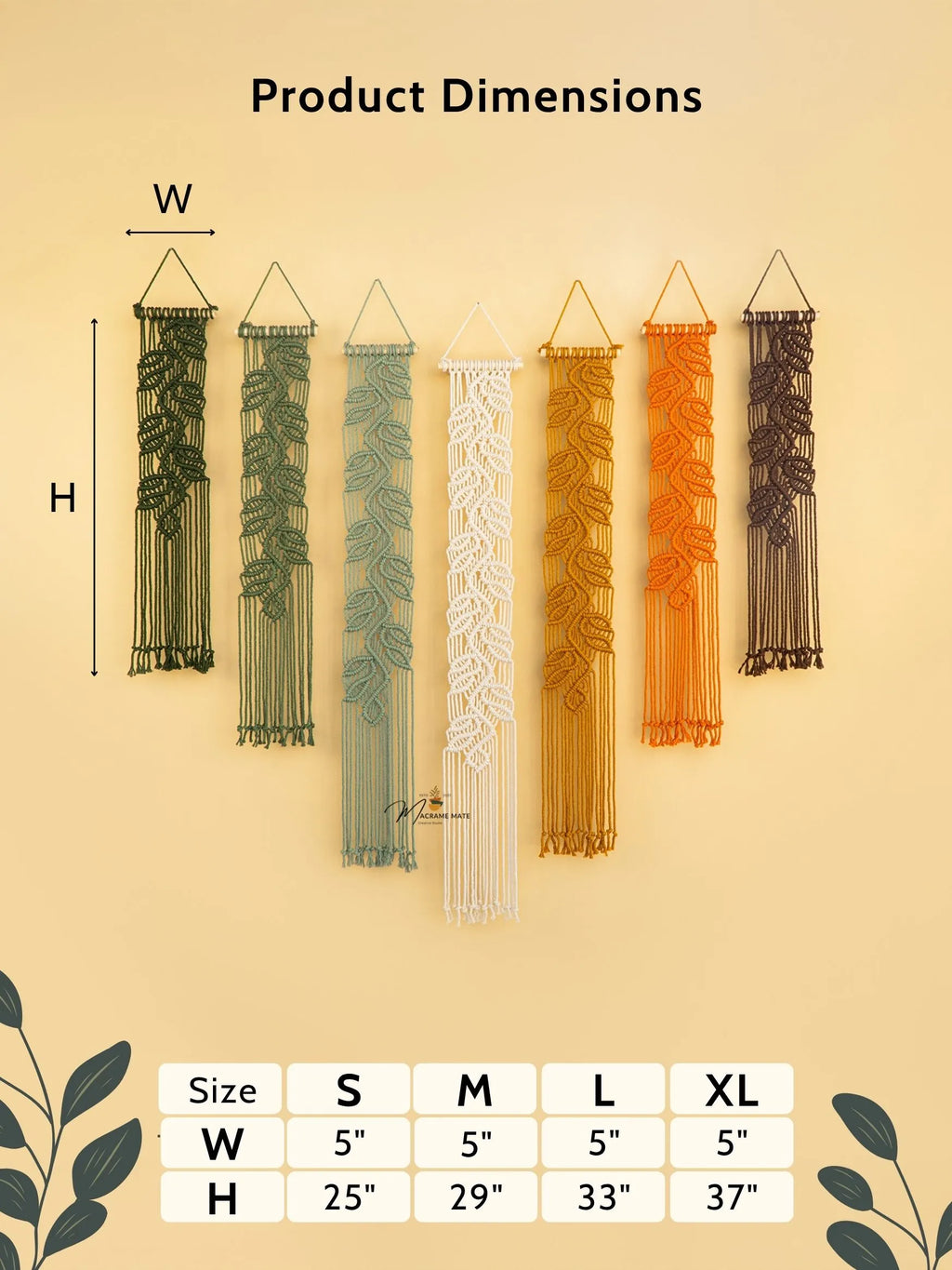 Vela Green Earth Macrame Wall Hangings