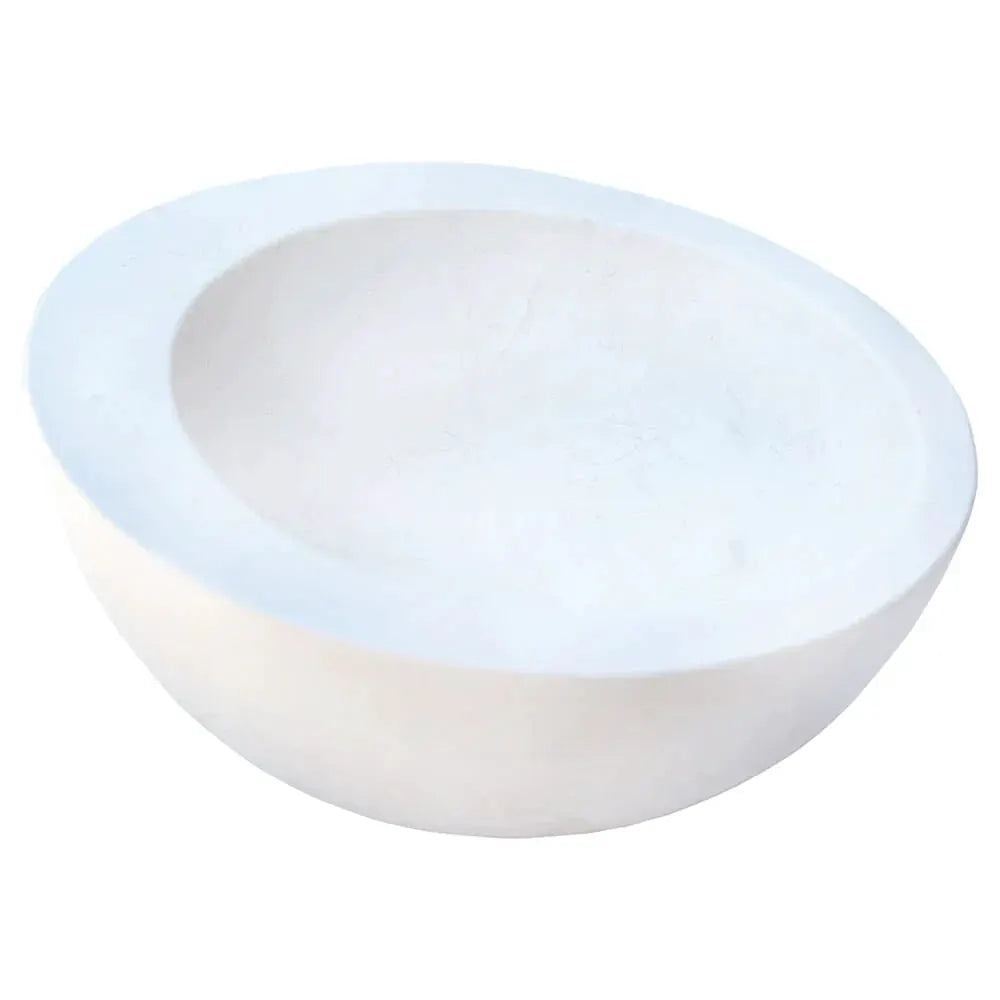 Stone sink by Villohome; white limestone above-counter vanity bowl.