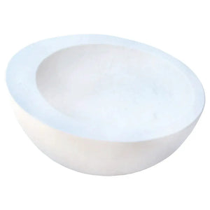Stone sink by Villohome; white limestone above-counter vanity bowl.