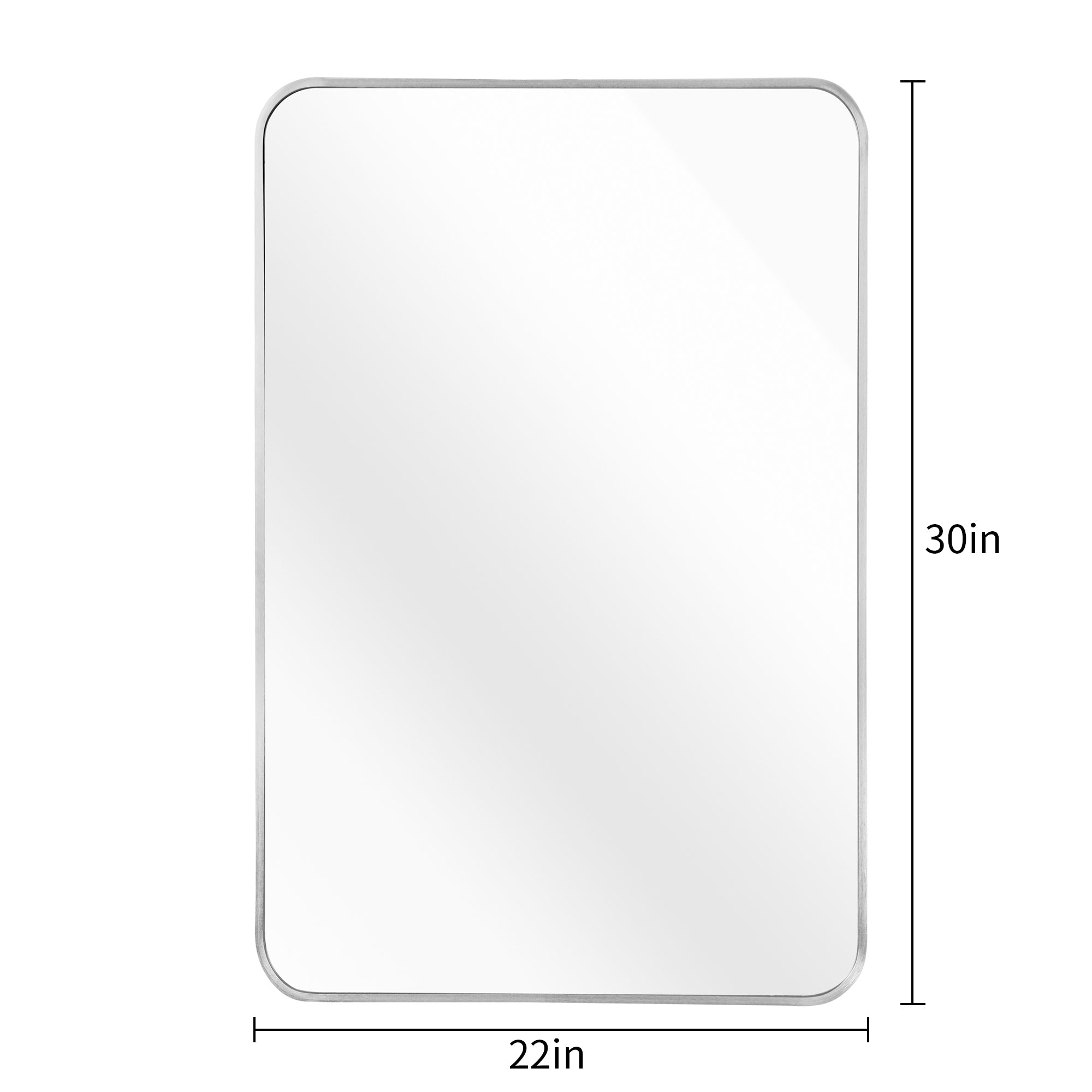 Silver 22 "x30" Rectangular Bathroom Wall Mirror