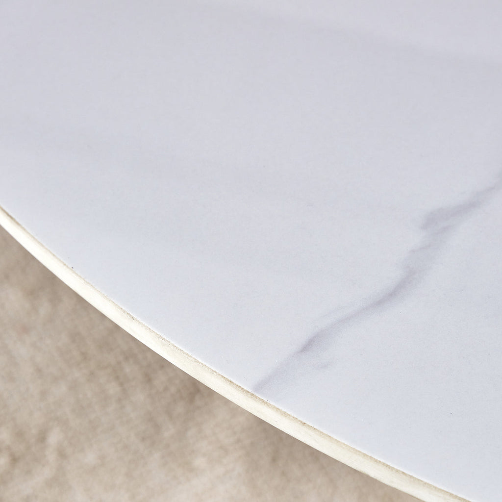 42' Luxury Sintered Stone Table: 0.45' Durable Top + 6' Steel Legs, 350lb Capacity, Stain/Heat-Resistant White/Gray Veined Surface - Modern Minimalist Design