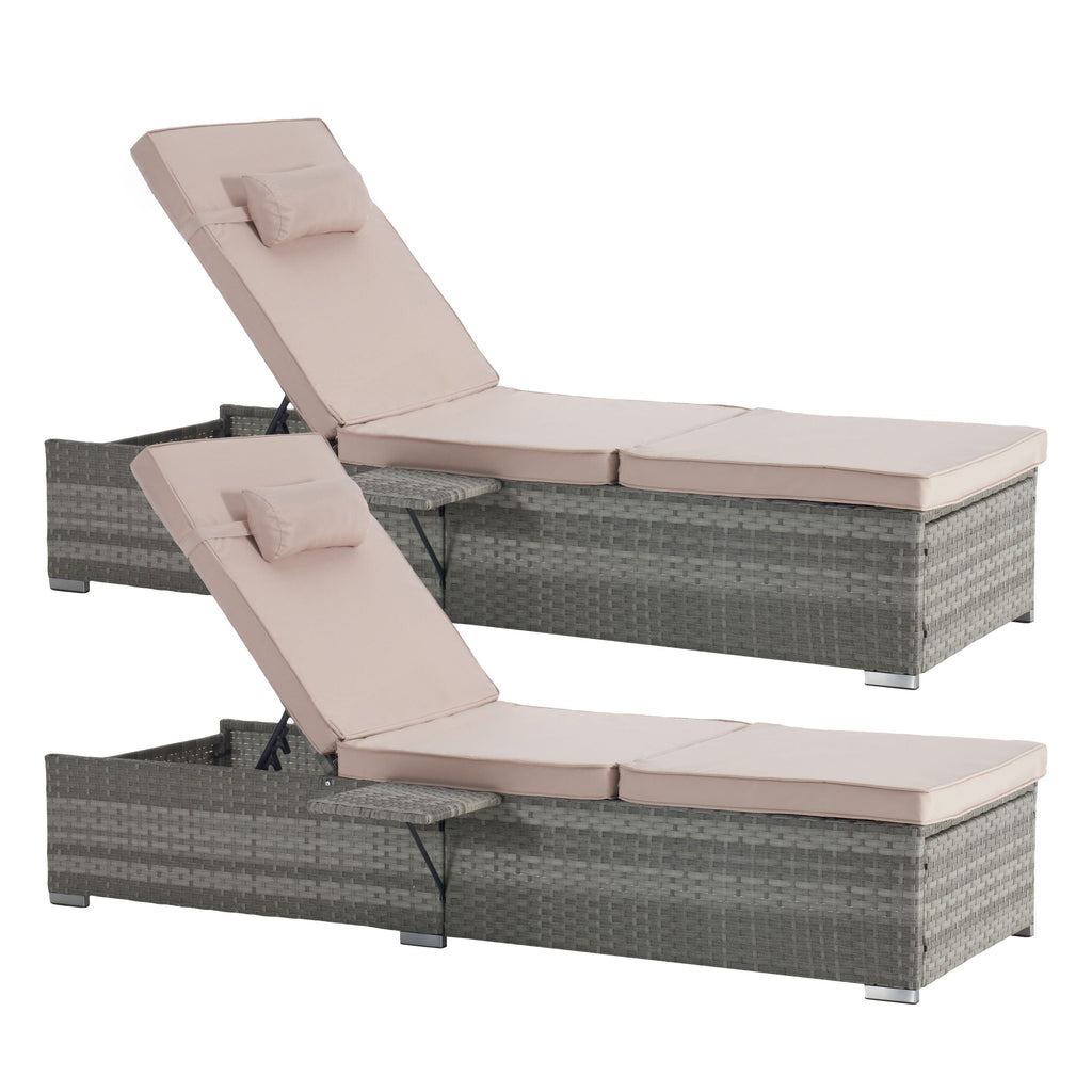 OUTDOOR  SOFA  PE RATTAN FURNITURE  DECK CHAIR GRAY RATTAN