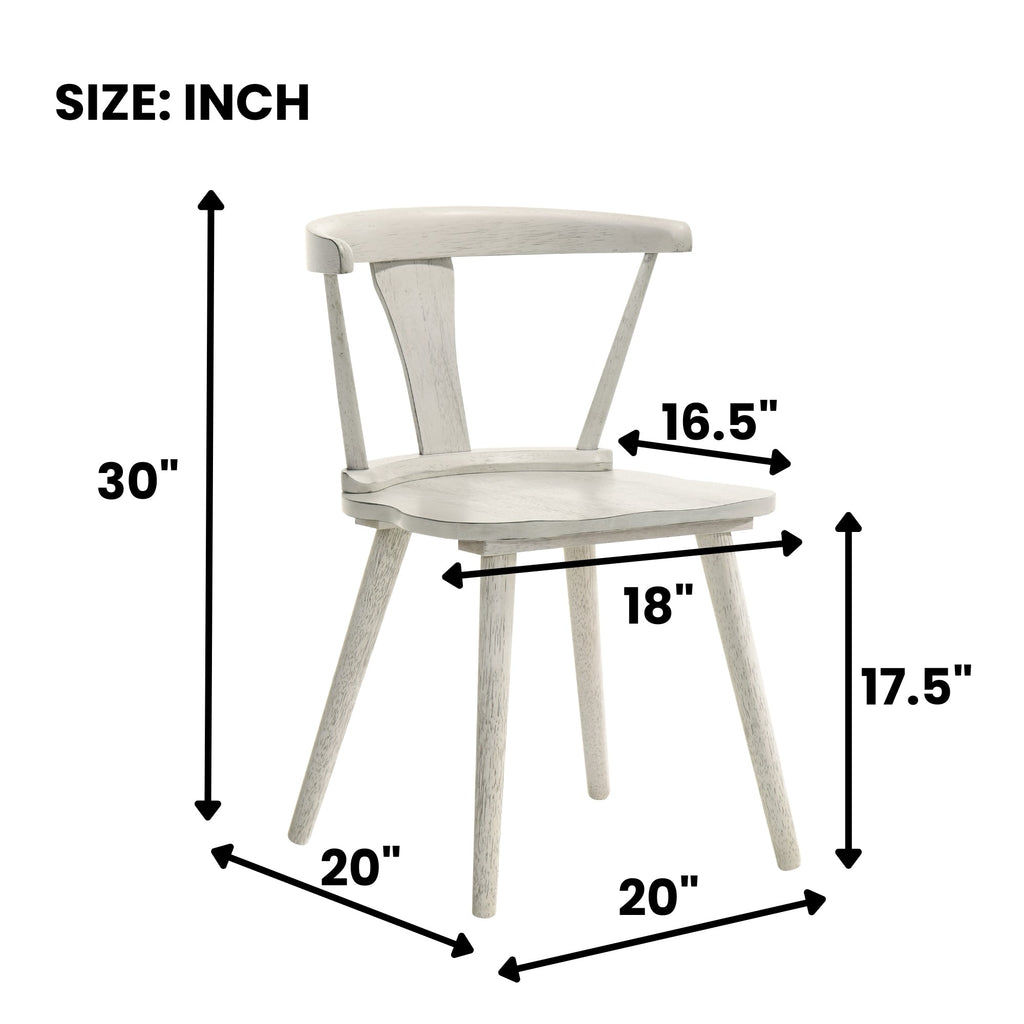 2-Piece Rustic Dining Side Chair Set, Solid Wood Frame, Farmhouse Modern Design, Easy Assembly