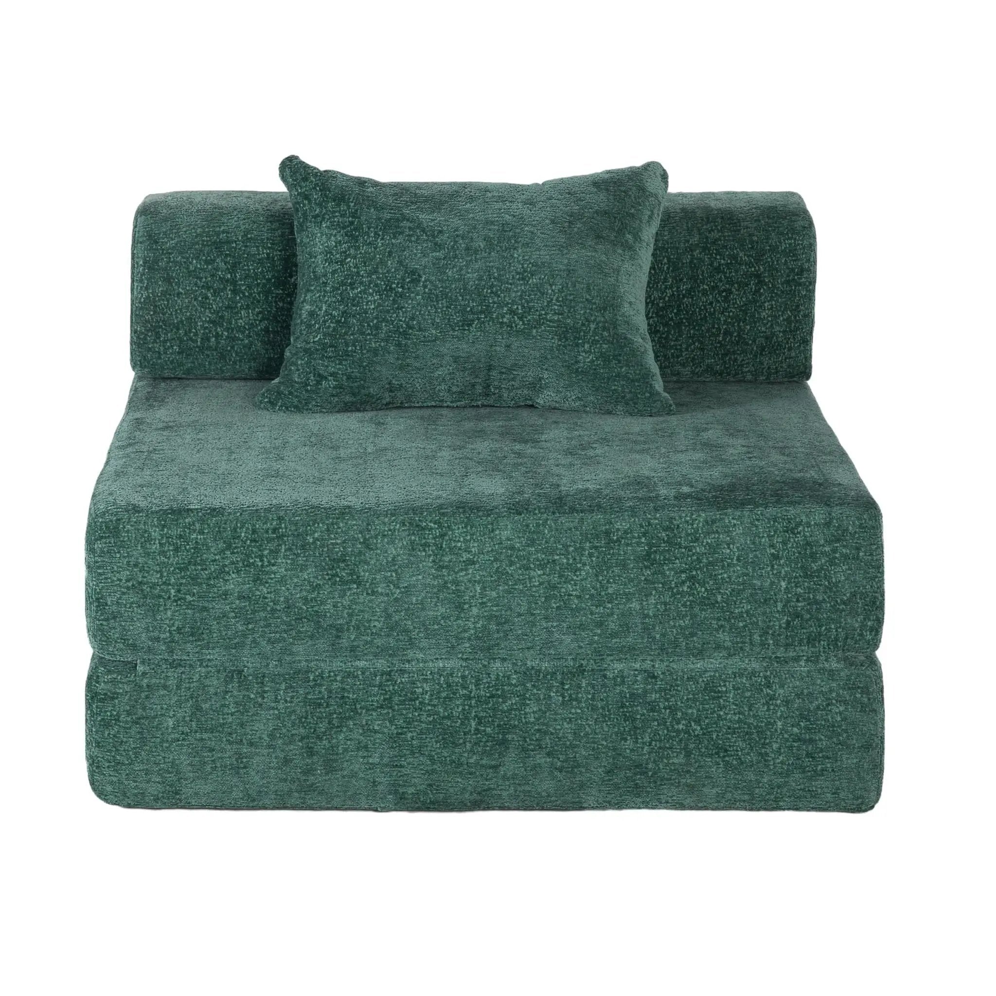 Convertible Floor Sofa Bed With Fixed Shape Frame For Living Room