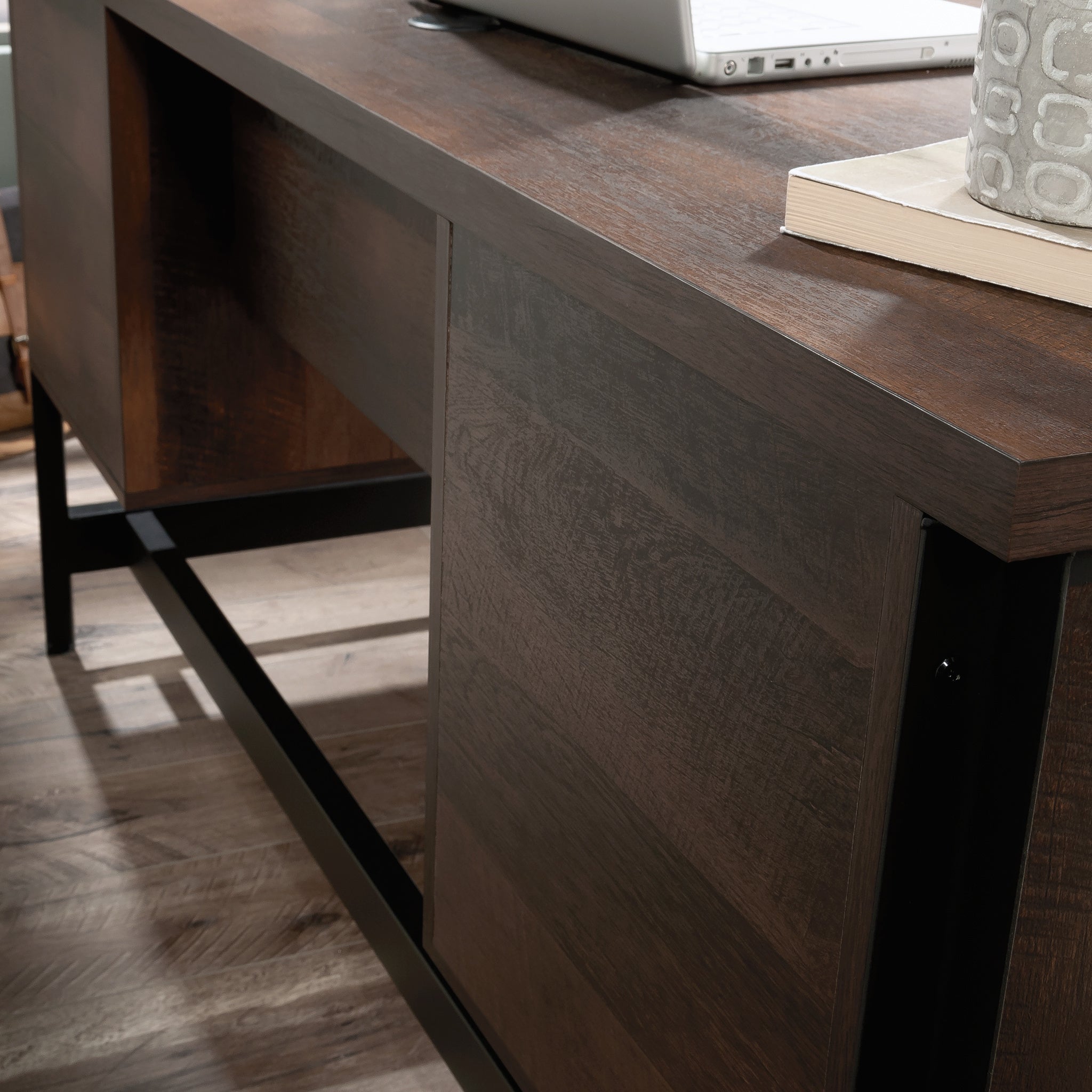 Computer Desk, Brown finish