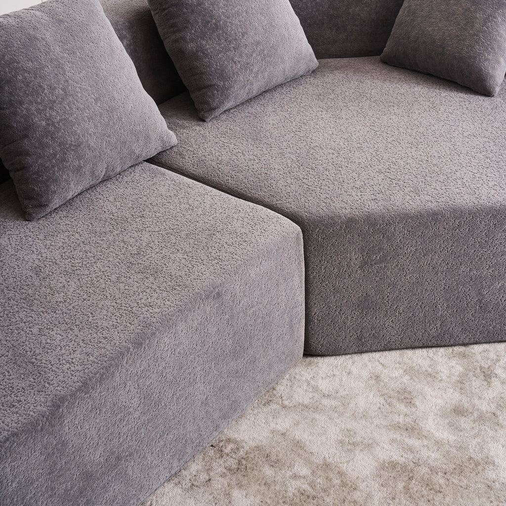 Memory Foam Couch, No Installation & Easy to Transport, Deep Seat Modern Sofa with Chenille Fabric, Couch for Living Room, Bedroom, Apartment, Home Office