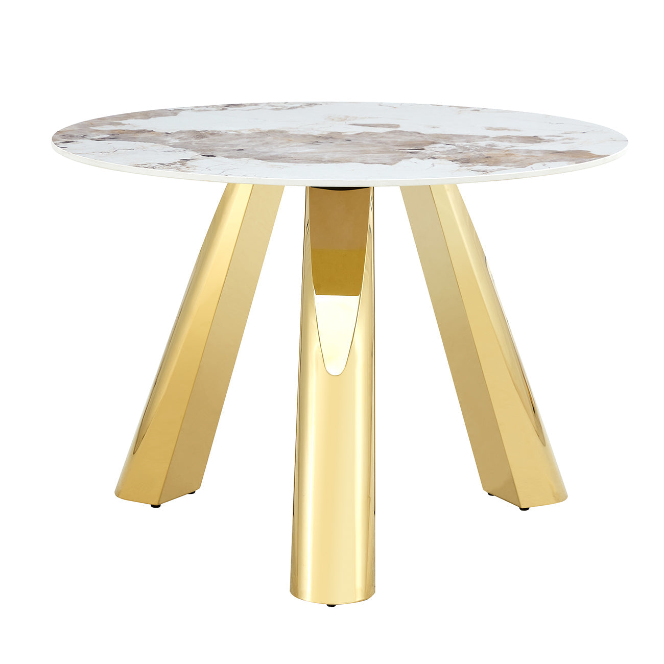42' Luxury Sintered Stone Table: 0.45' Durable Top + 6' Steel Legs, 350lb Capacity, Stain/Heat-Resistant White/Gray Veined Surface - Modern Minimalist Design