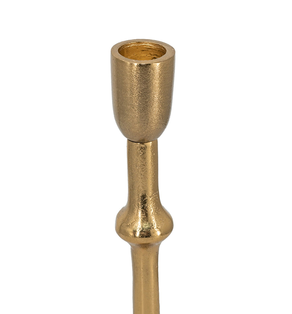 Set of 3, Slender Aluminum Taper Candle Holder with Bead Accents, Bronze