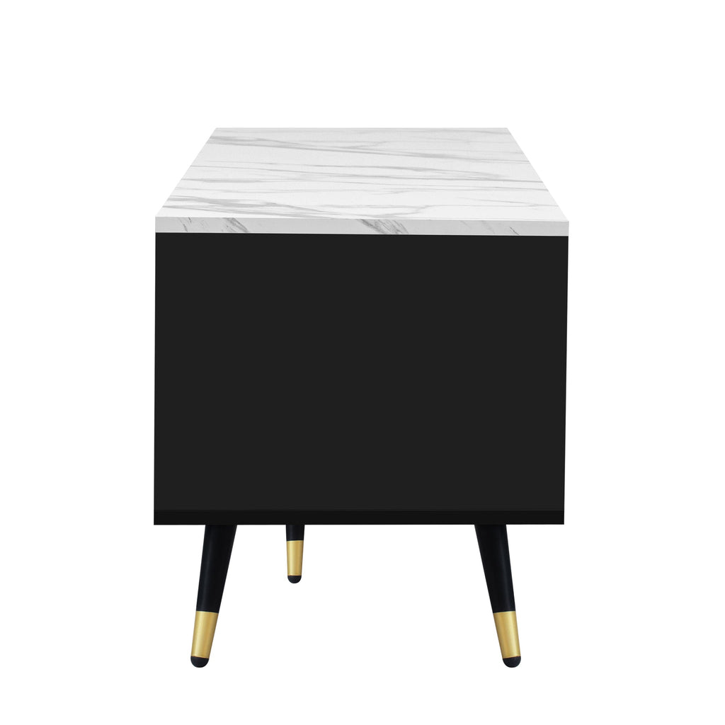 71'' Modern TV Stand with 2 Cabinets&  Open Compartments, Entertainment Center for TVs up to 80'', Television Console for Living Room, Bedroom, Home Theatre
