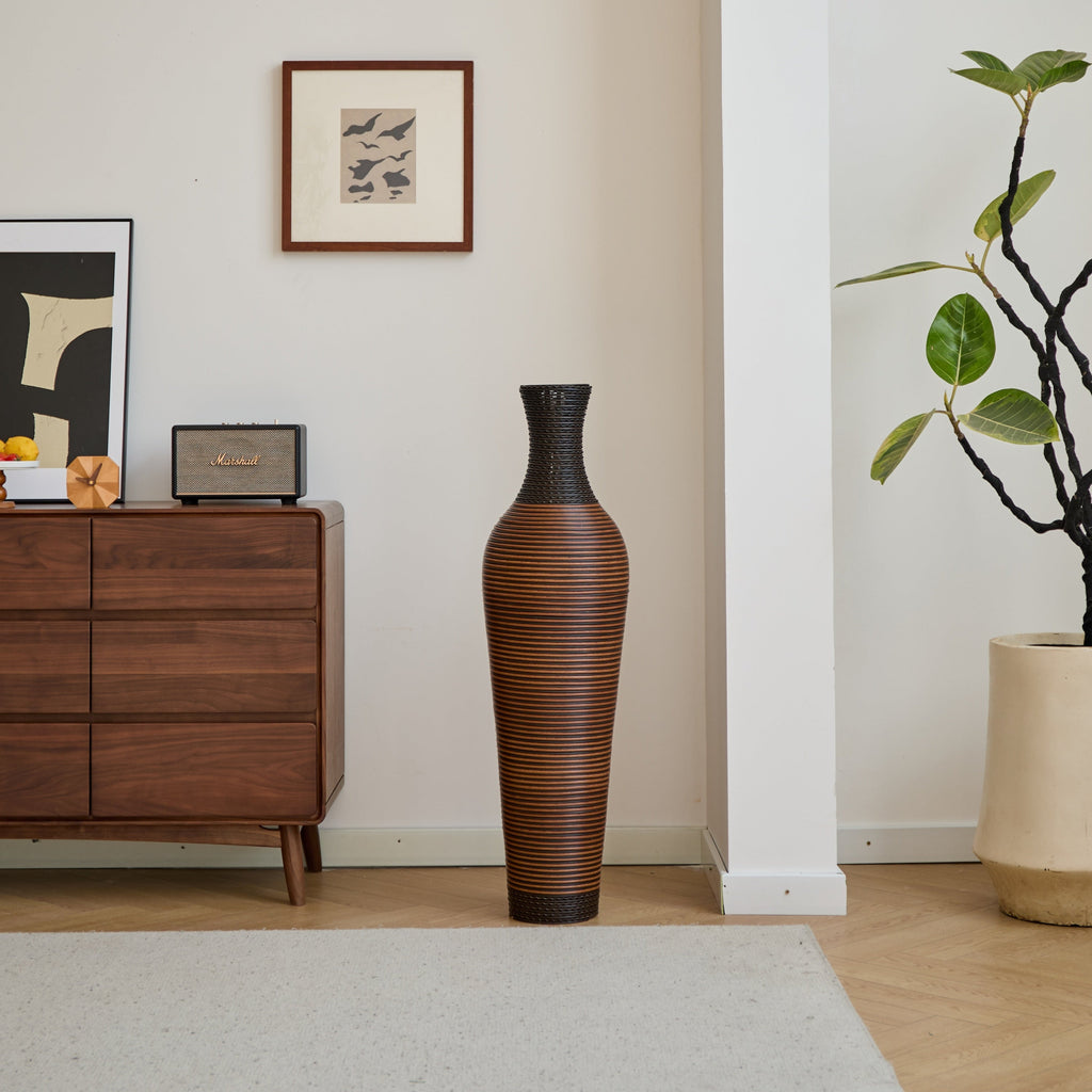 39' Tall Standing Designer Floor Vases with Elegant Two-Tone Dark Brown Finishes - Ideal for Decorating Living Rooms, Bedrooms, Entryways Perfect for Decorating Your Home