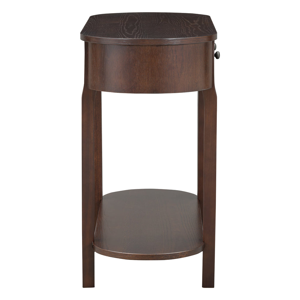 TREXM Elegant Retro Console Table with Curved Design and Smooth Glaze for Entryways, Living Rooms and hallways (Espresso)