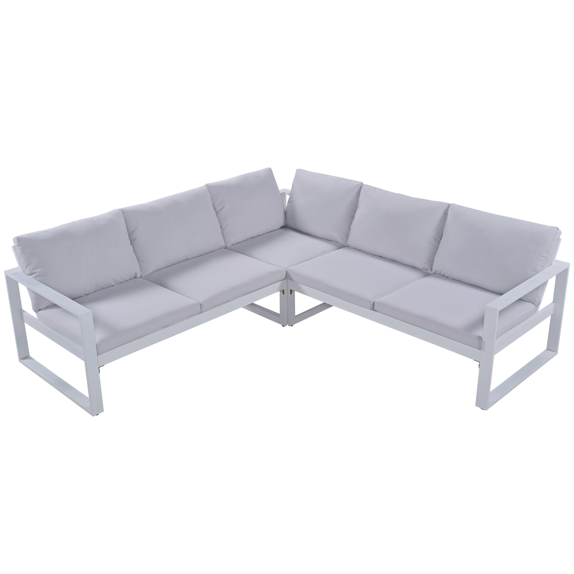 [Not allowed to sell to Wayfair]U_Style Industrial Style Outdoor Sofa Combination Set With 2 Love Sofa,1 Single Sofa,1 Table,2 Bench