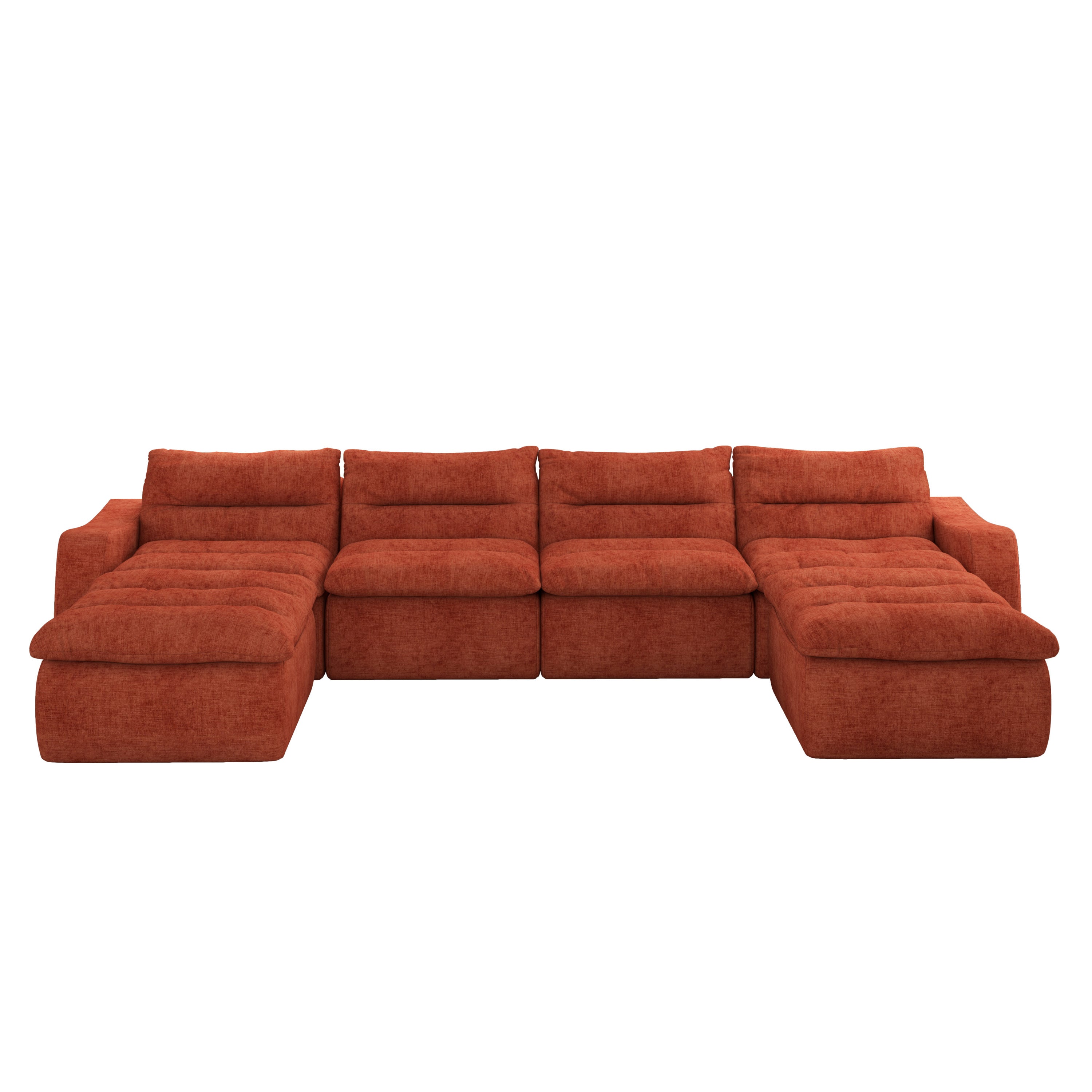 Compression combined sofa, modern lazy style combined sofa, comfortable beanbag sofa, can be combined at will, no need to assemble, suitable for living room-Orange