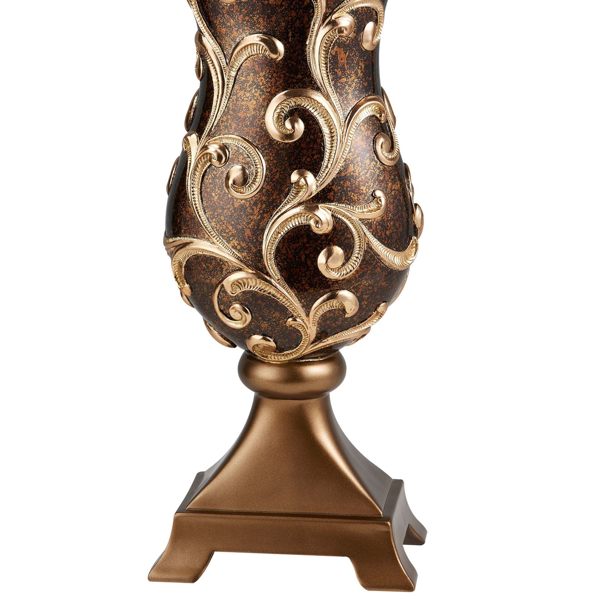 19.75" Tall Decorative Vase "Odysseus" Baroque Style w/ Gold Floral Filigree