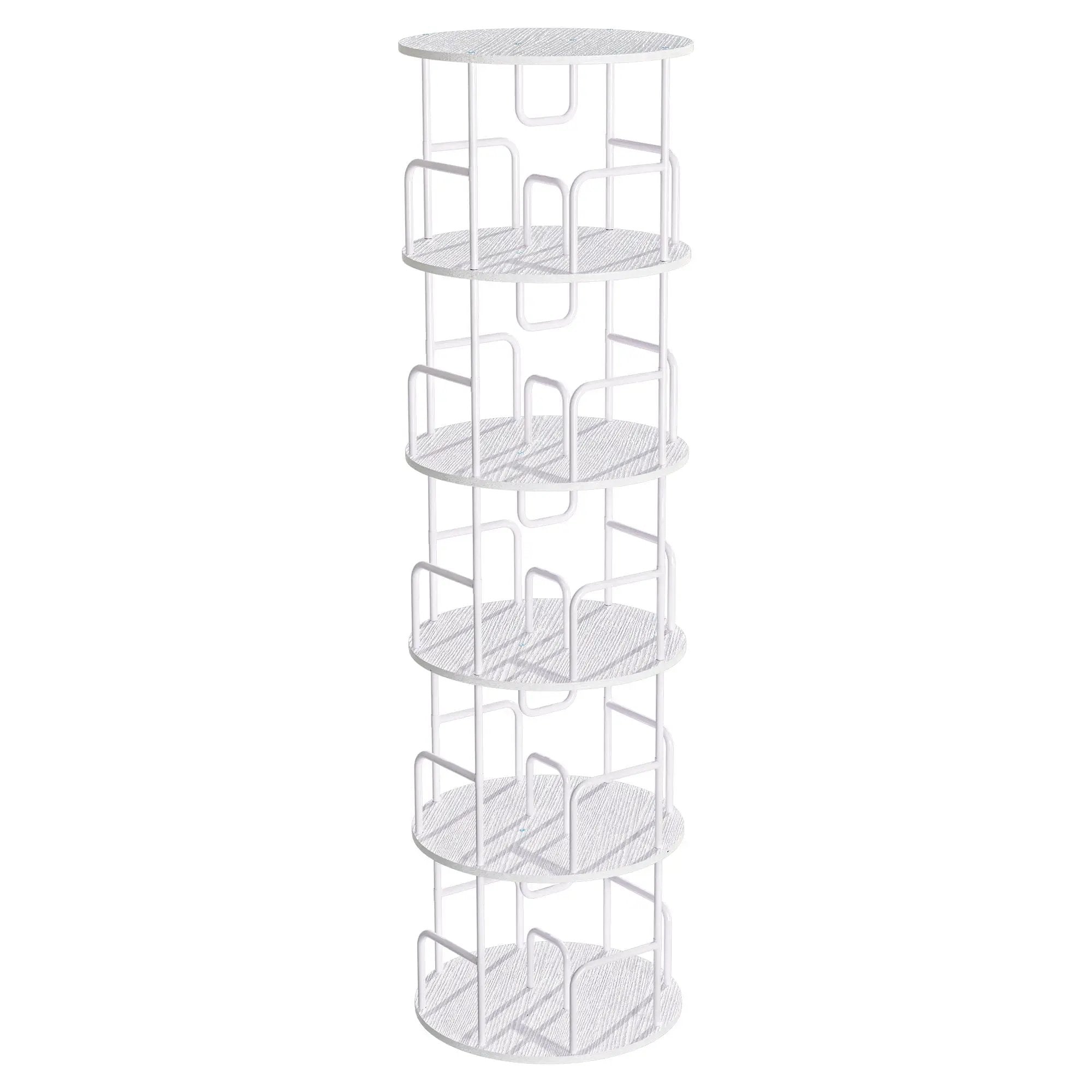 Rotating Bookshelf Tower 5 Tier Spinning 360 Degree Revolving Storage Shelf