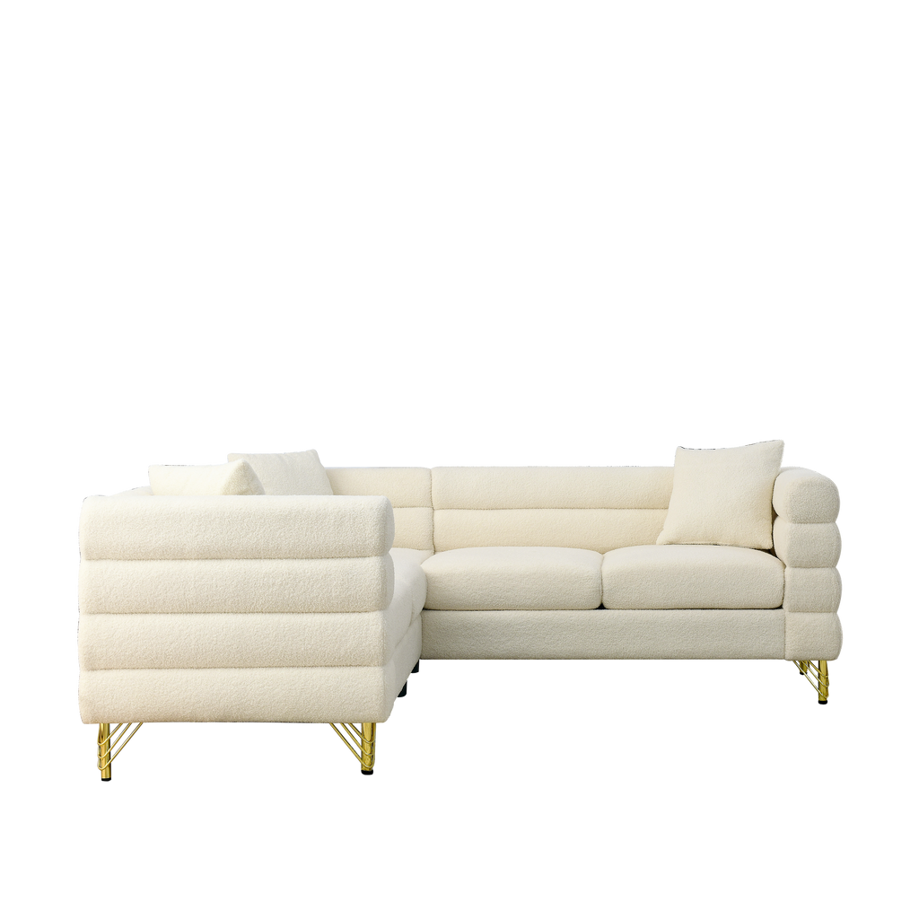 81.5-Inch Oversized Corner Sofa, L-Shaped Sectional Couch,   5-Seater Corner Sofas with 3 Cushions for Living Room, Bedroom, Apartment, Office