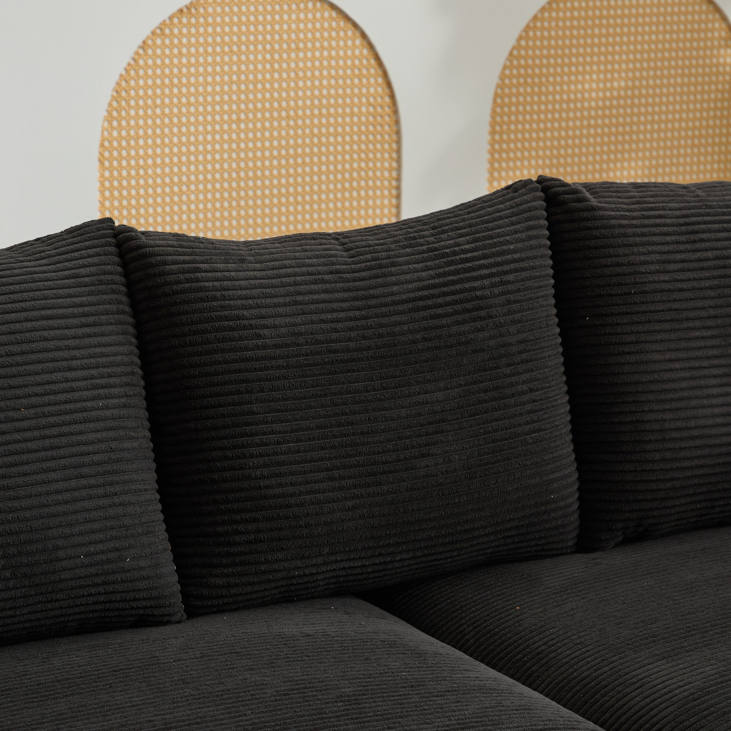 Modern Sectional Couch , 2 Pieces Corduroy Couch Cushion Covers , Soft Stretch Sofa Slipcovers with 2pcs Pillows