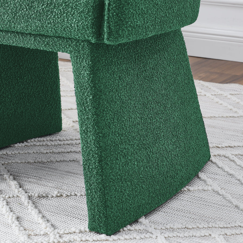 Modern style simple and elegant chair, green leisure chair, suitable for dining/bedroom/living room/reception desk (assembly required)-Green