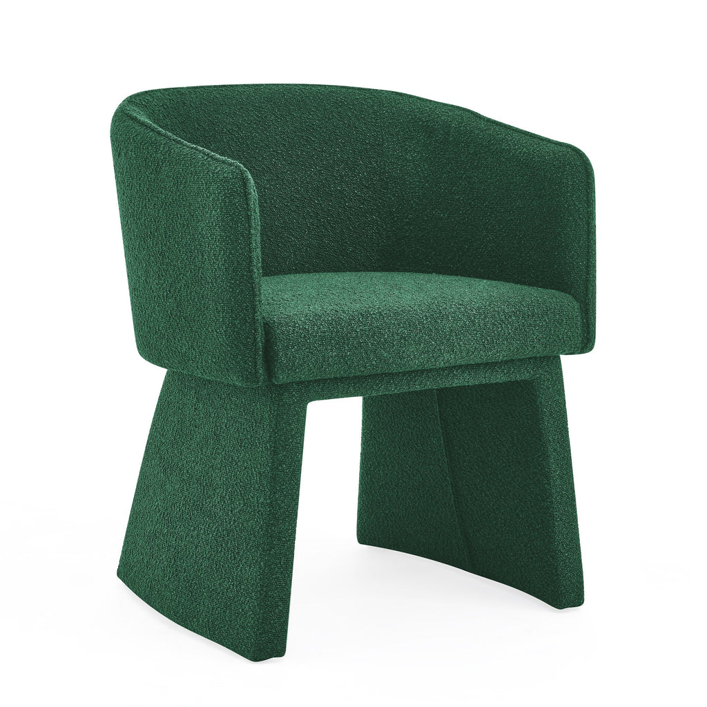 Modern style simple and elegant chair, green leisure chair, suitable for dining/bedroom/living room/reception desk (assembly required)-Green