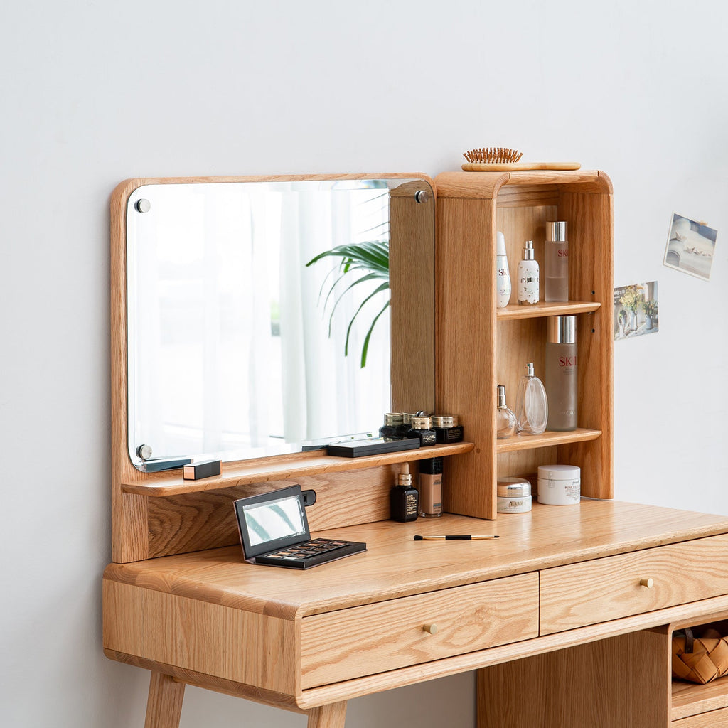 Dresser Table dresser 100% solid oak table table desk top table dresser compact dresser accessories storage width 90cm storage drawer natural wood natural
