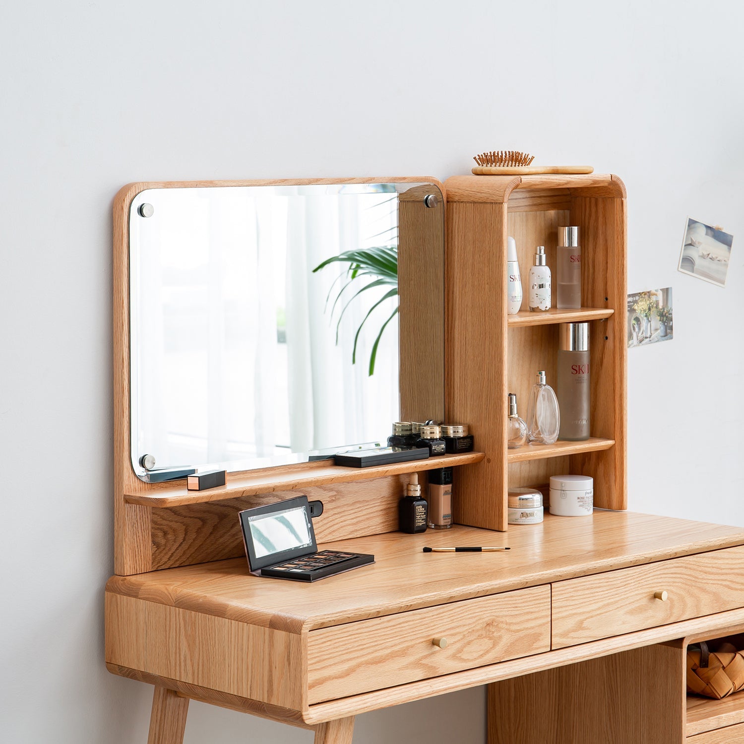 Dresser Table dresser 100% solid oak table table desk top table dresser compact dresser accessories storage width 90cm storage drawer natural wood natural