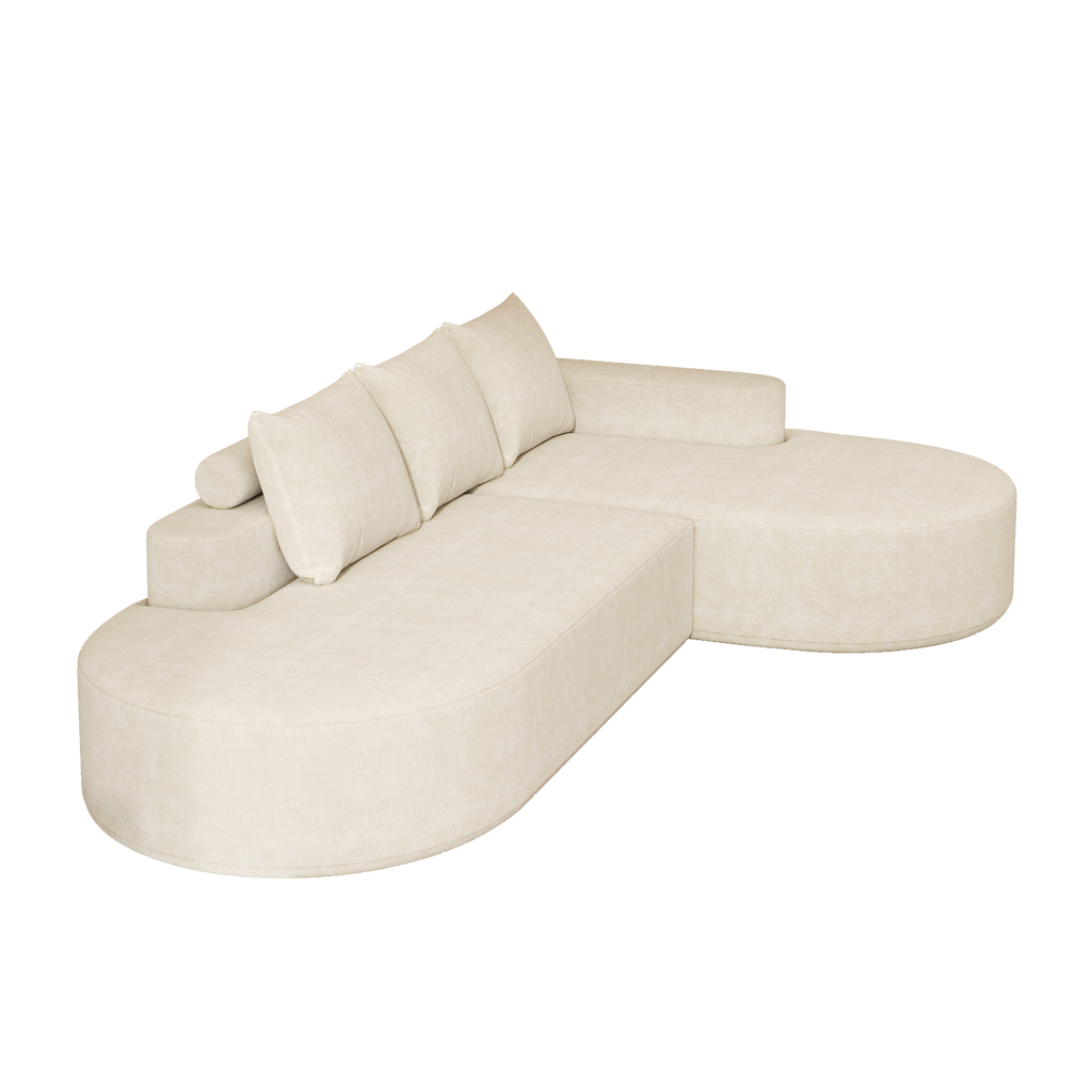 Modern Curved sofa ,Chenille Upholstered Sectional Sofa Couch Set,Modular 108.5' L Shaped Sectional Living Room Sofa Set With 3 Pillows,Free Combination Sofa Couch for Living Room,Bedroom