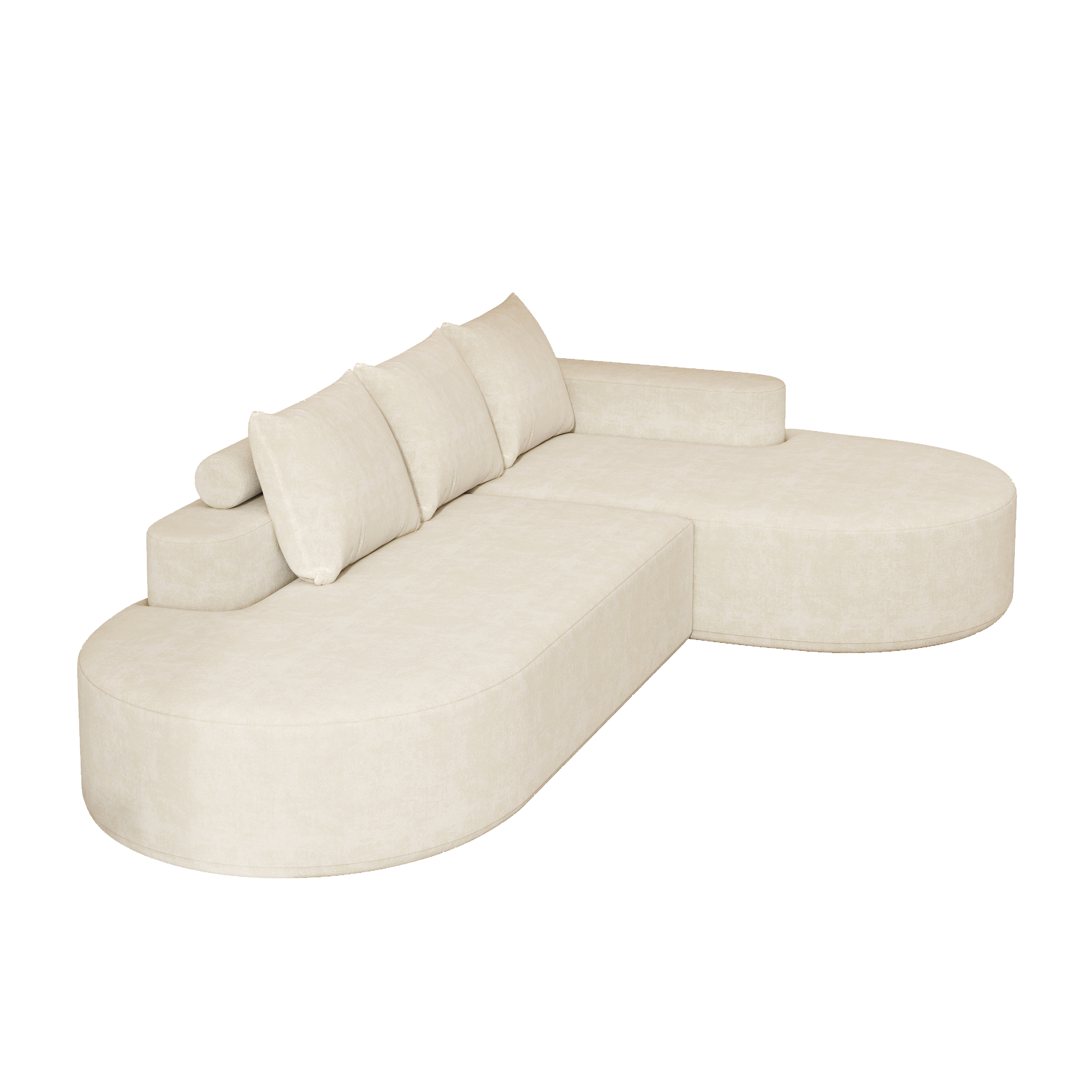Modern Curved sofa ,Chenille Upholstered Sectional Sofa Couch Set,Modular 108.5' L Shaped Sectional Living Room Sofa Set With 3 Pillows,Free Combination Sofa Couch for Living Room,Bedroom