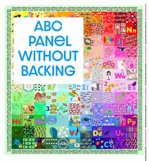 ABC Hidden Pictures Minky Quilt Panel by Block Party Quilt Co; colorful alphabet fabric panel