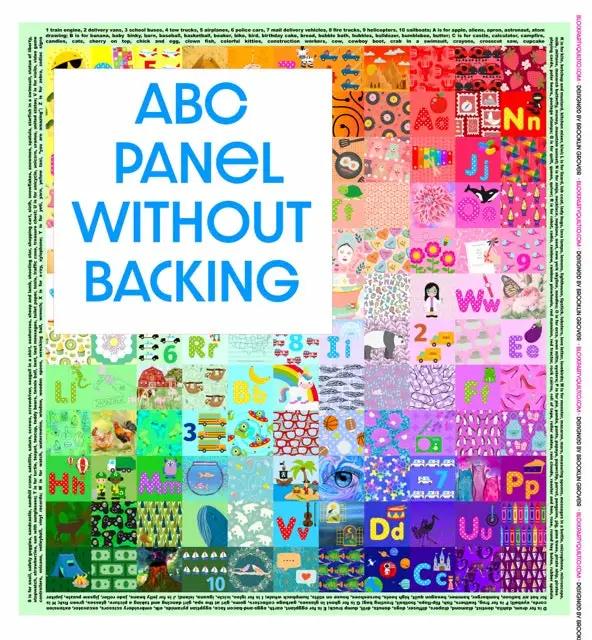 ABC Hidden Pictures Minky Quilt Panel by Block Party Quilt Co; colorful alphabet fabric panel