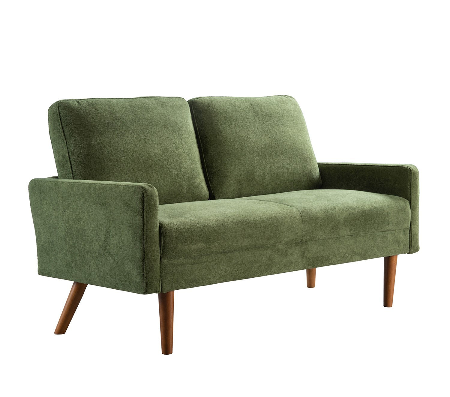 Velvet Loveseat Sofa, European Style with Sleek Design, Modern & Vintage Flair, Upholstered 2 Seater Couch, Chic Living Room Furniture Seating for Home, Apartment or Office, Green
