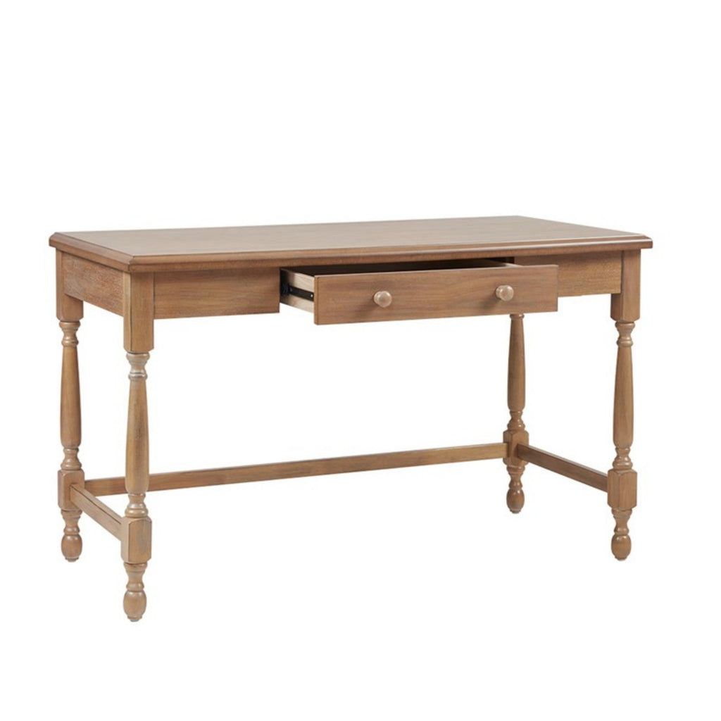 Tabitha Desk with Drawer and Turned Legs in Reclaimed Natural Finish