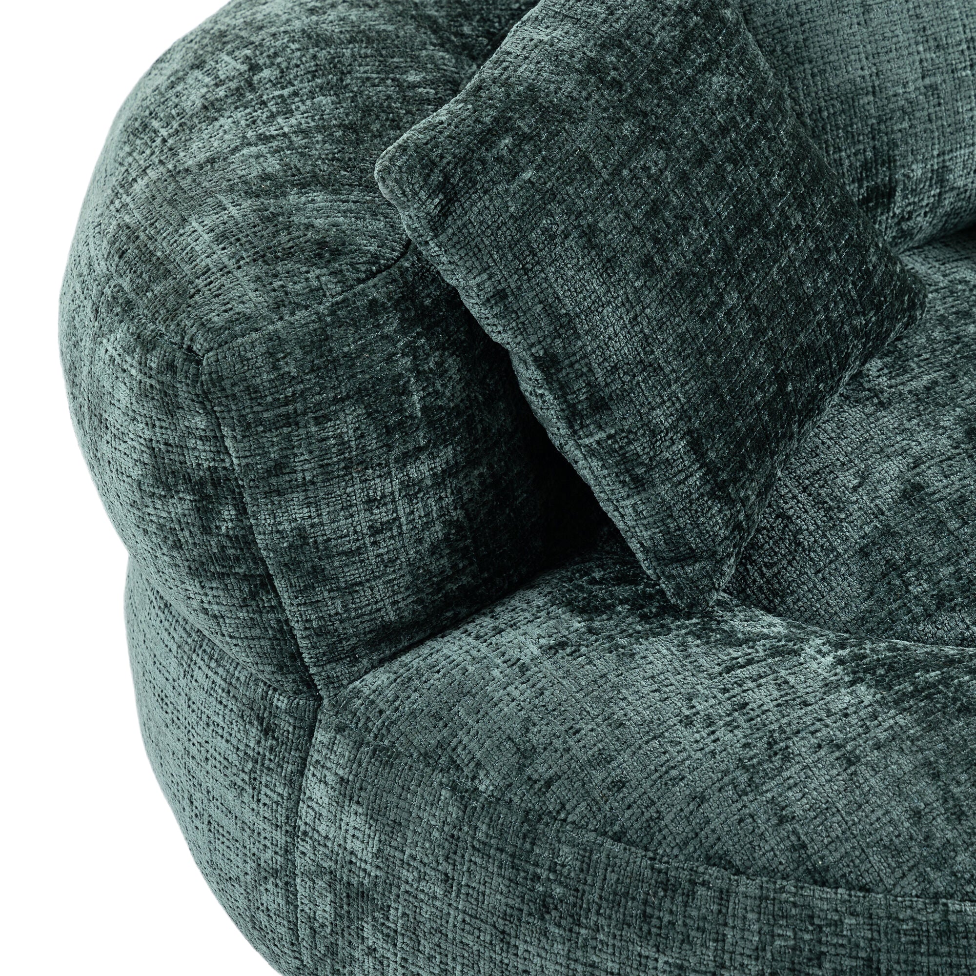 Emerald Chenille High Back Bean Bag Chair Couch with Three Pillows, Indoor & Outdoor, Single Gaming Sofa for Bedroom and Office