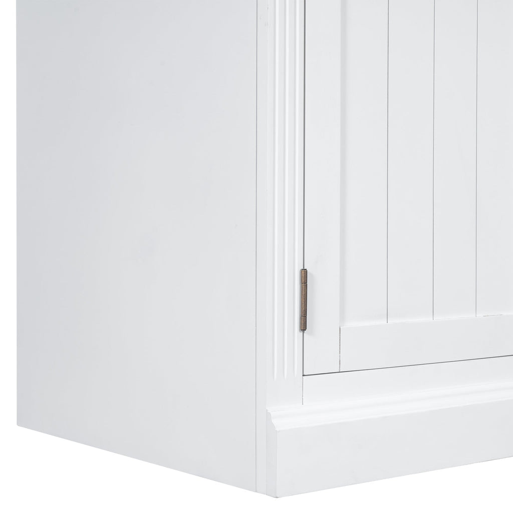83.4"Tall Bookshelf with LED Lighting, Modern Bookcase with 2 Doors and 1 Drawer,Storage Bookcase with Open Shelves for Living Room,Home Office,White
