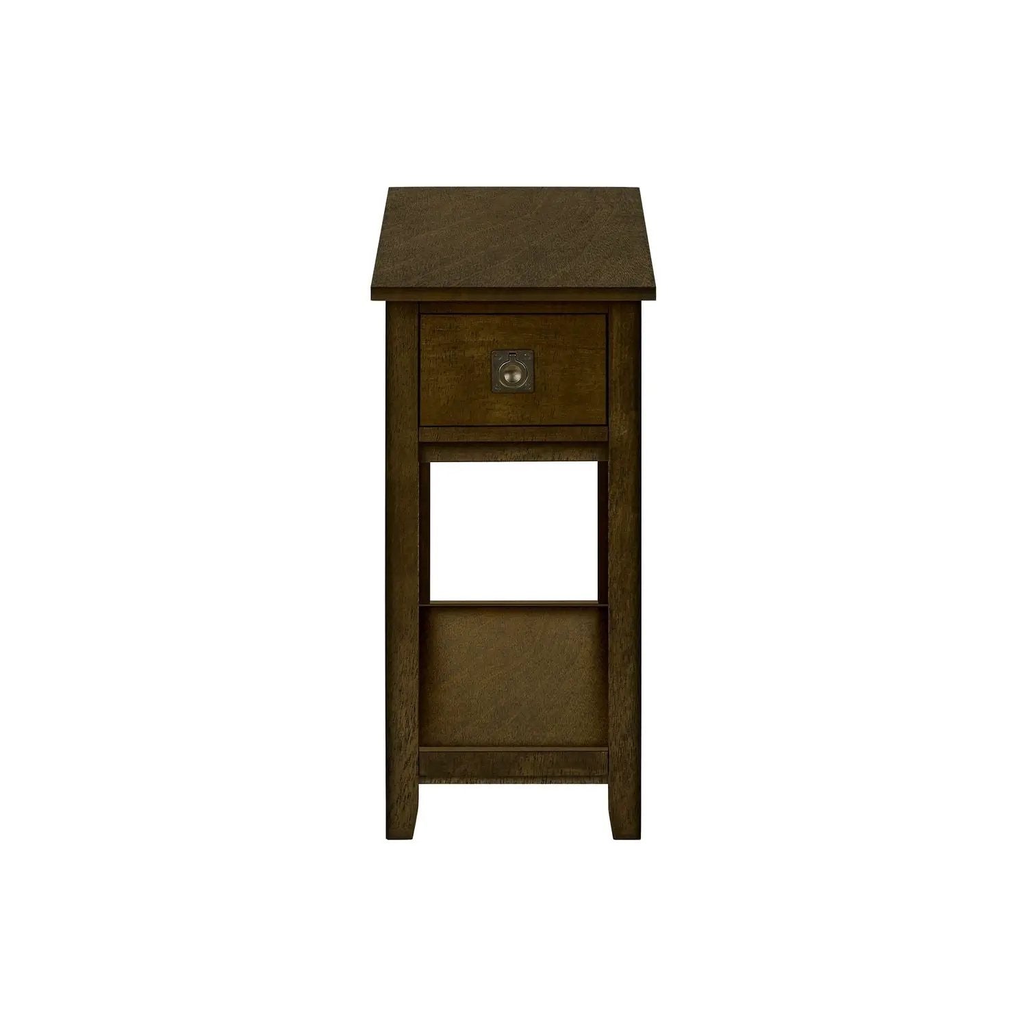 Accent End Table, 2 Tier, Narrow, Lamp, Storage Drawer, Charming Design