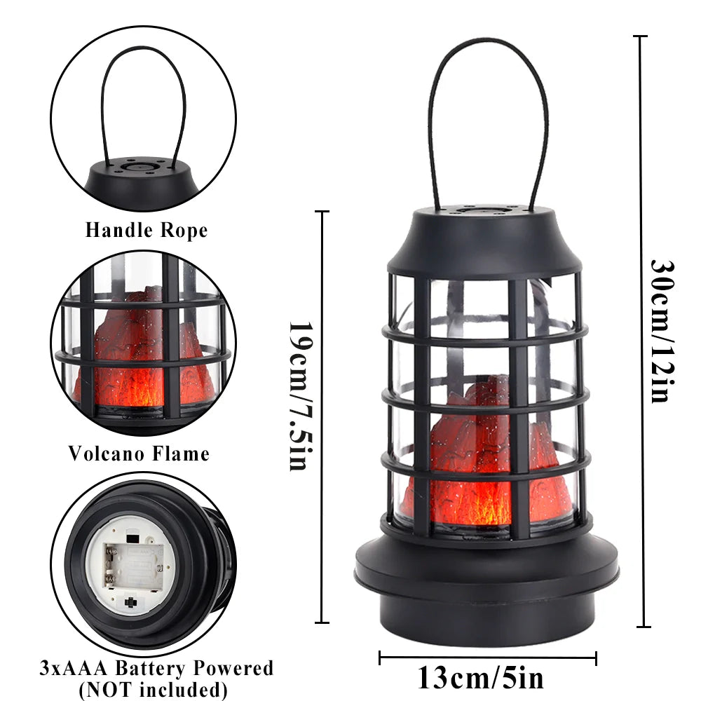 Set of 2 8" Flame Lamp with Timer