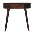 Solid Wood Honey Caramel Rounded Small Console Table