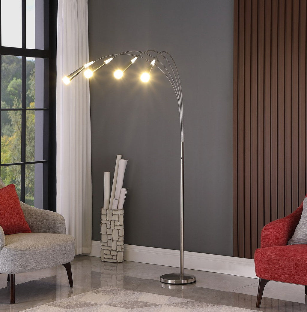 72' Kiery 4 Arm Aluminum Led Arc Floor Lamp