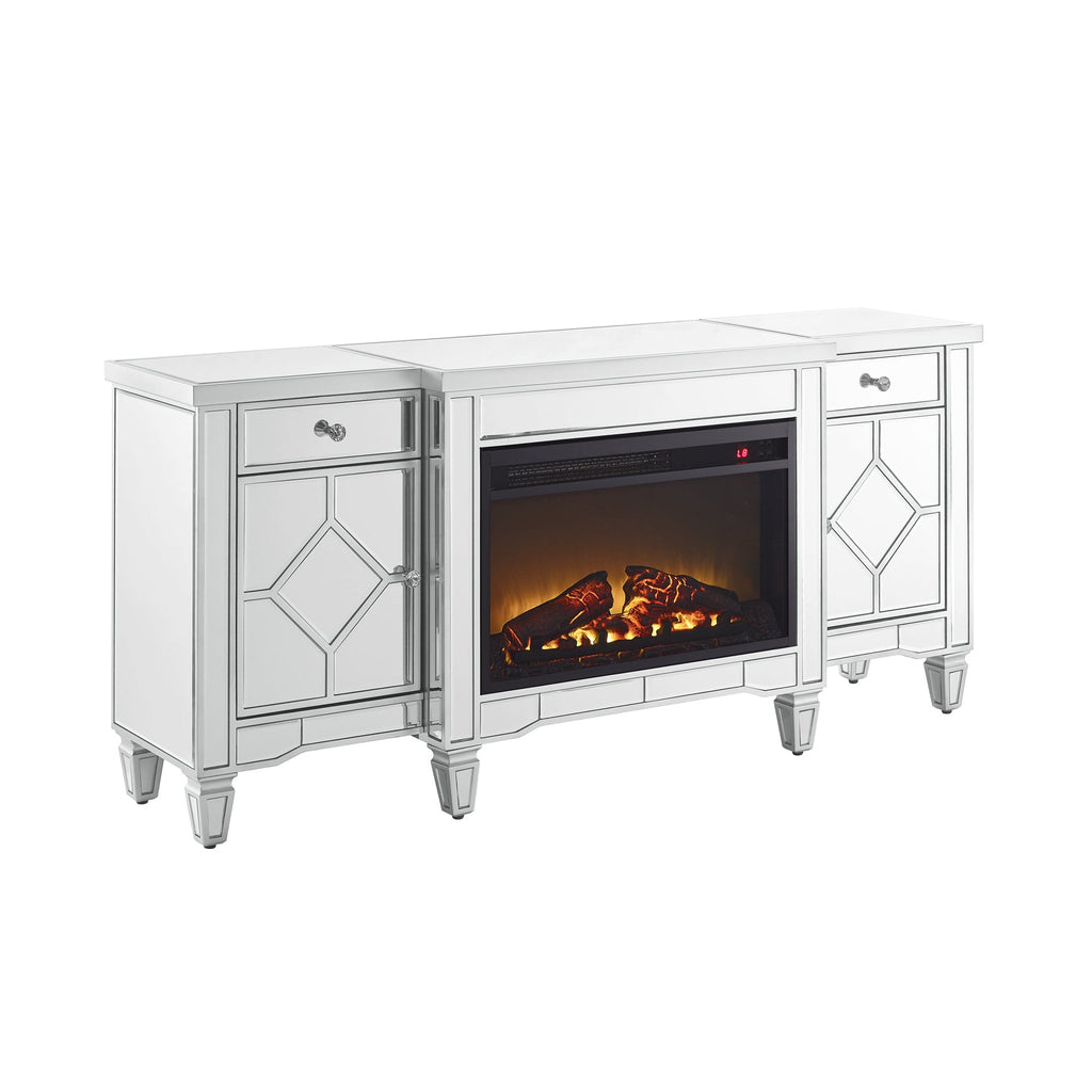 W 57' X D 15 ' X H 25.6' Flash silver combination TV fireplace cabinet