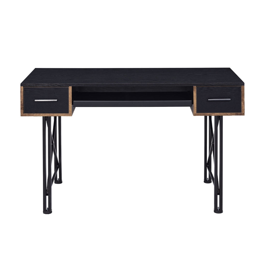 Rectangular Computer Desk with 2 Drawers, Black