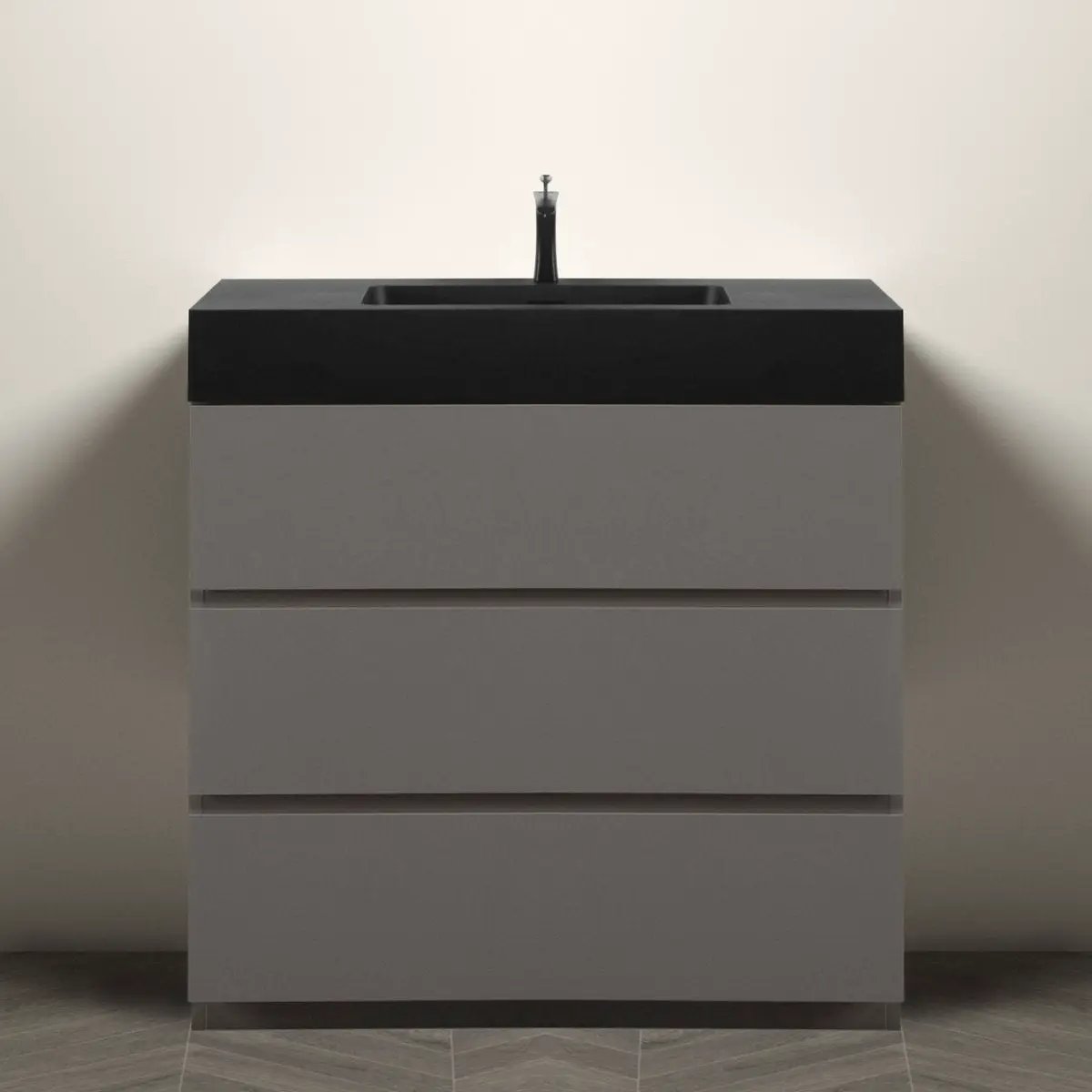 Alice 36 Inch Premium Modern Freestanding One-Piece Bathroom Vanity Set Without Drain And Faucet (SAK71364)