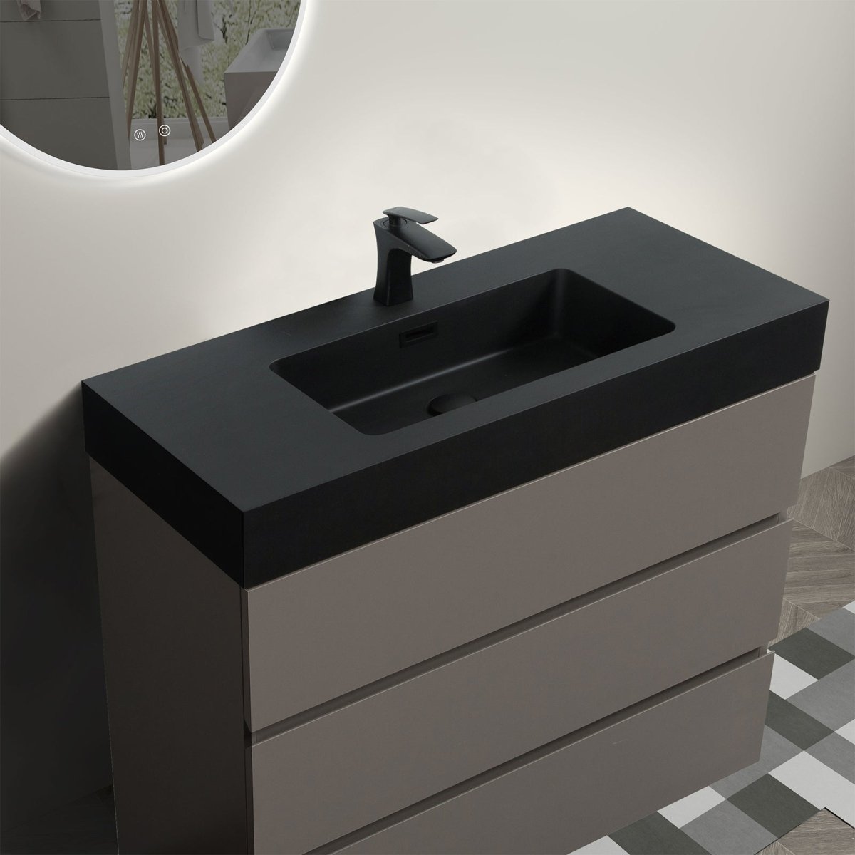 Alice 36 Inch Premium Modern Freestanding One-Piece Bathroom Vanity Set Without Drain And Faucet (SAK71364)