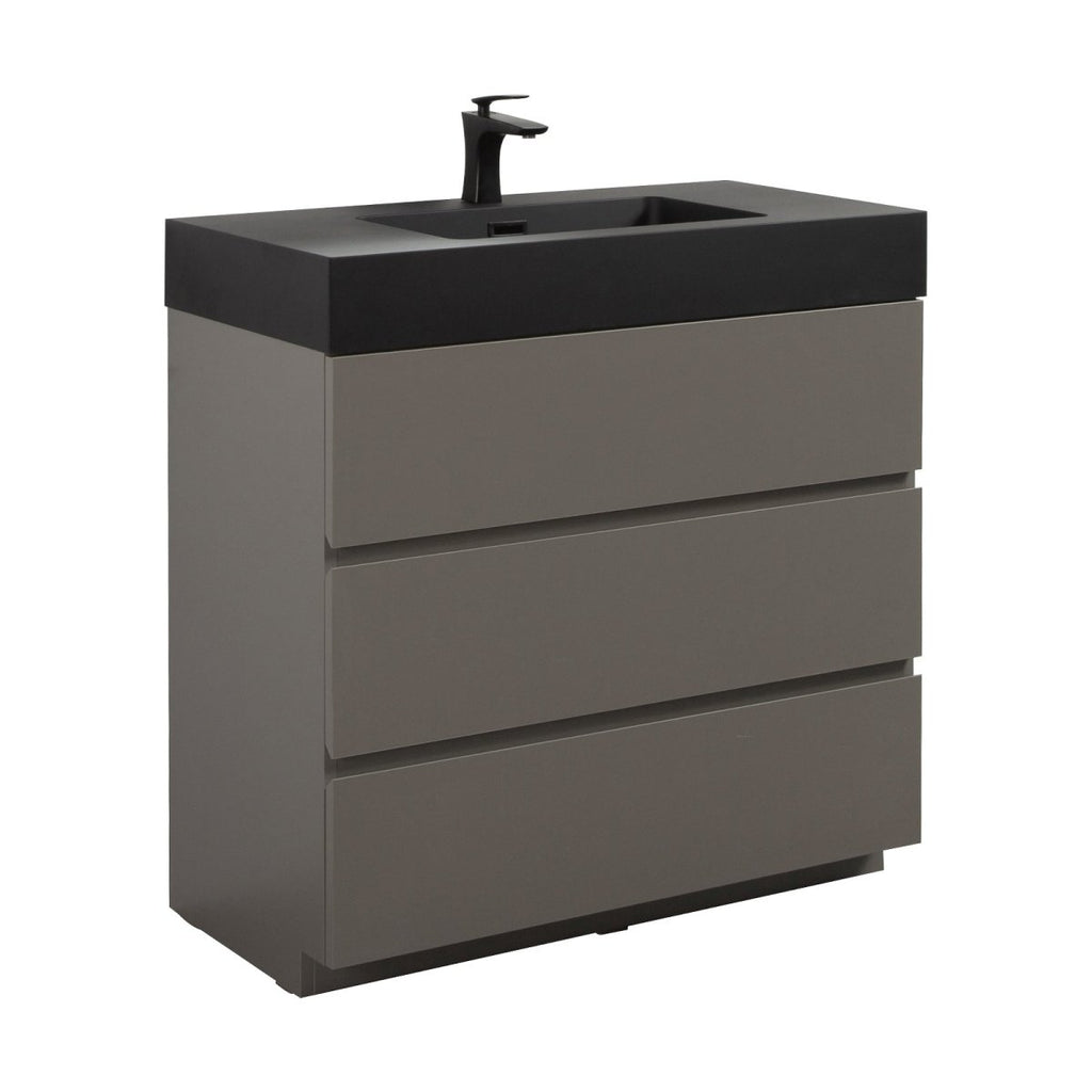 Alice 36 Inch Premium Modern Freestanding One-Piece Bathroom Vanity Set Without Drain And Faucet (SAK71364)