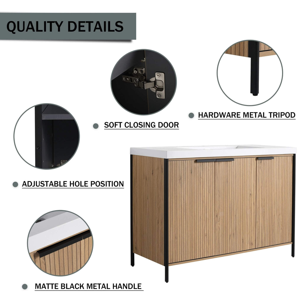 Alora 48-Inch Modern Light Coffee Freestanding Vanity With Resin Sink (SAK71630)