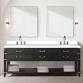 Alora 84-Inch Black Oak Double Bathroom Vanity With White Quartz Top (SAK43761)