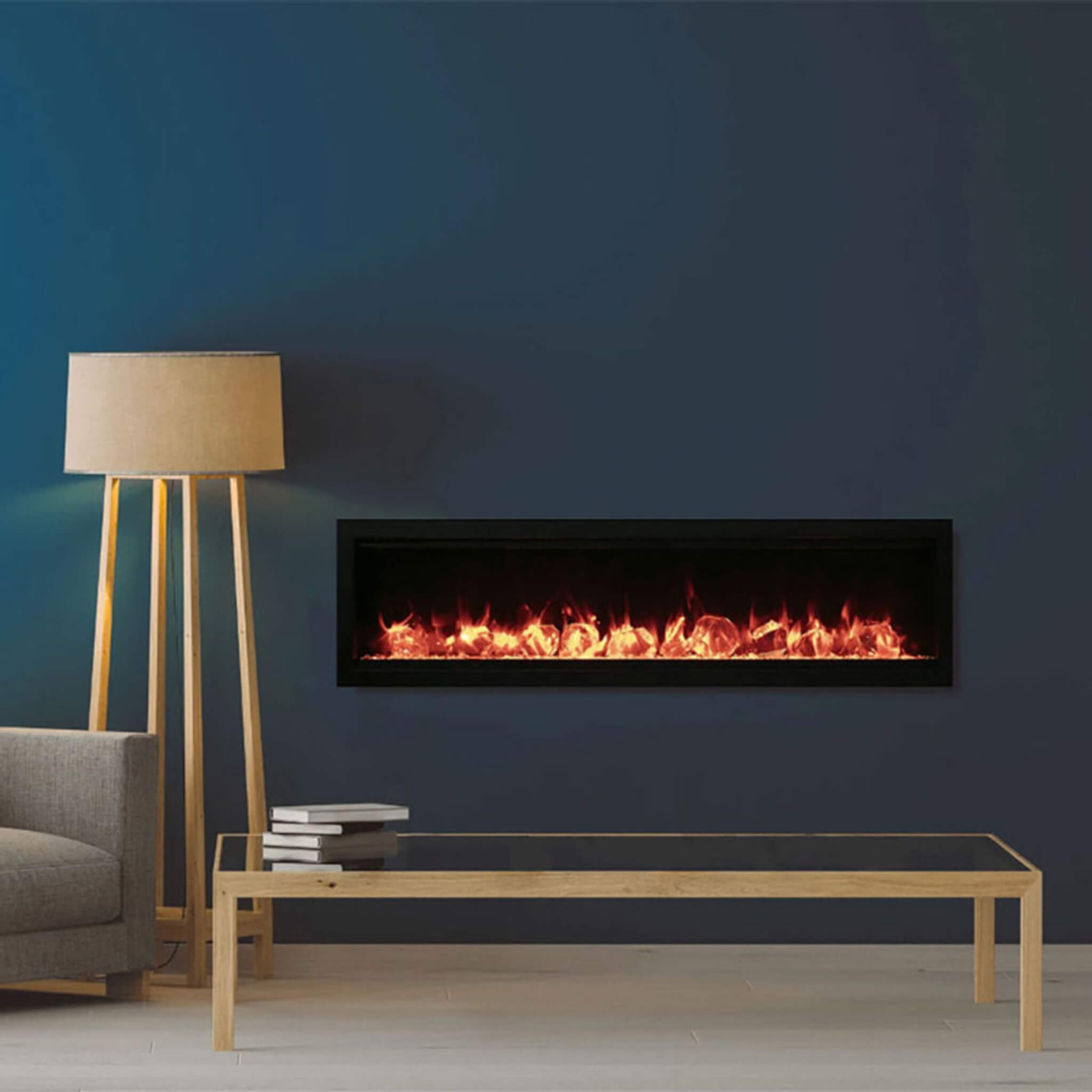Amantii Symmetry 74" Smart Electric Fireplace With Programmable Timer And Thermostat [SYM-74] (SAK26974)