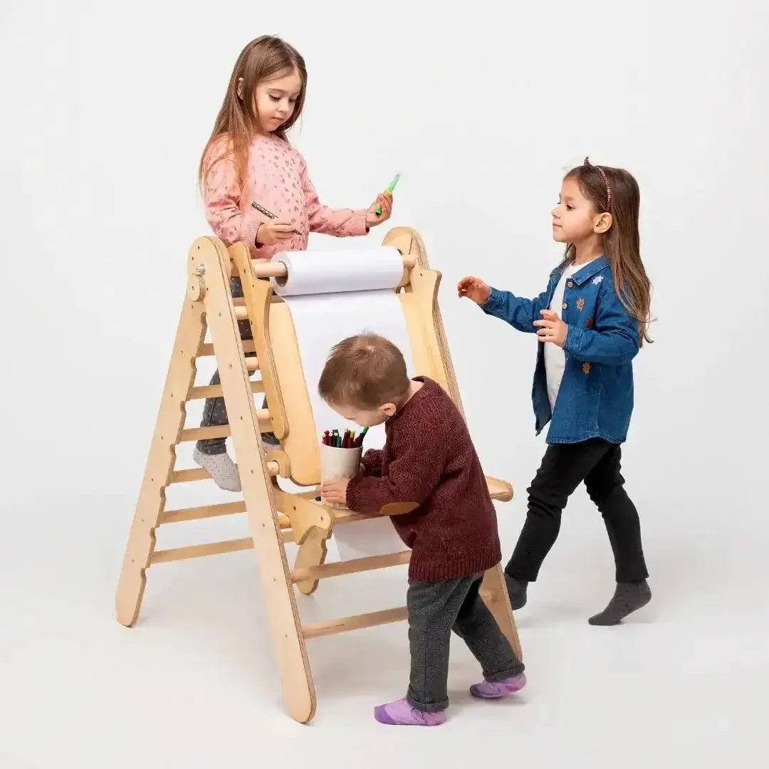 Art Addition to the Triangle Ladder wooden ladder easel with paper roll for kids