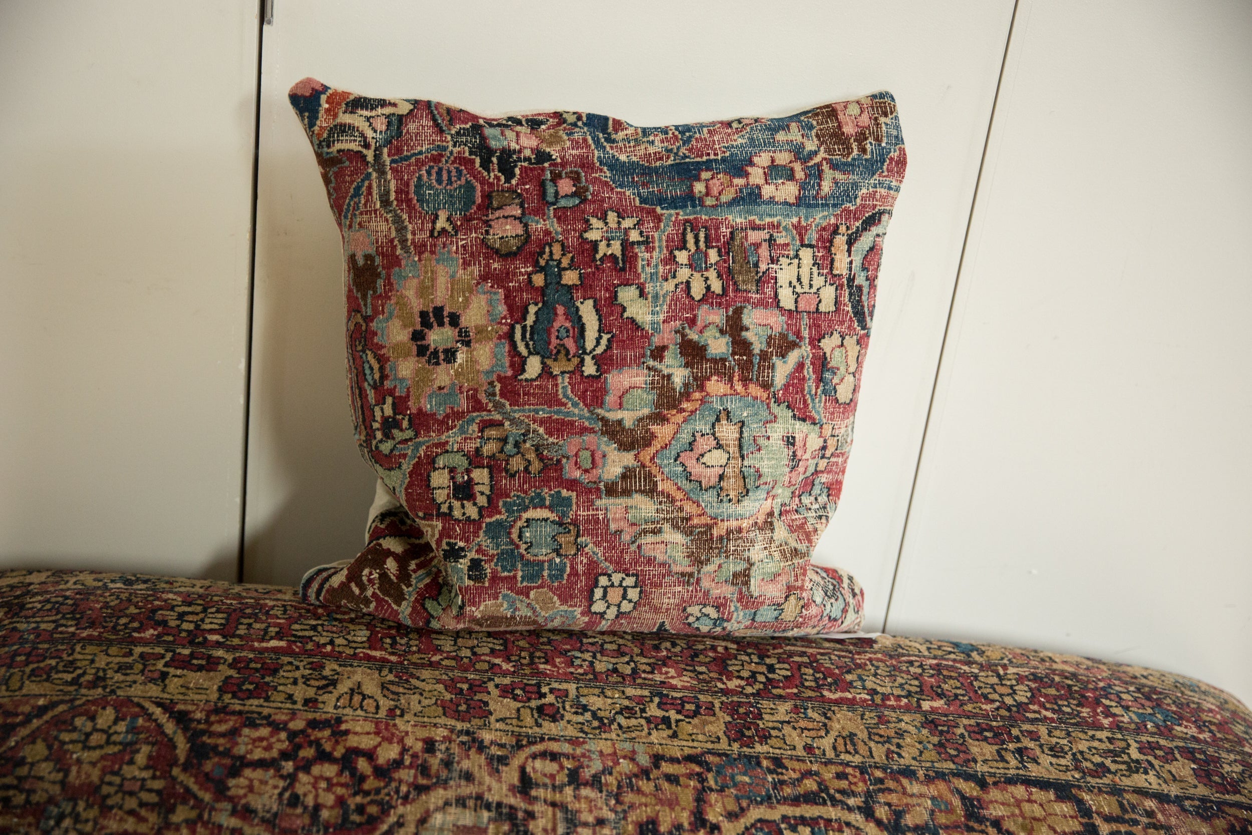 Vintage Meshed Rug Fragment Pillow