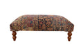 Antique Persian Kerman Rug Ottoman Coffee Table
